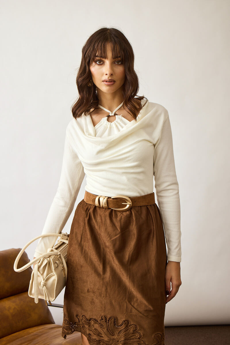 Maglia Con Pietrine panna|Colore:Panna