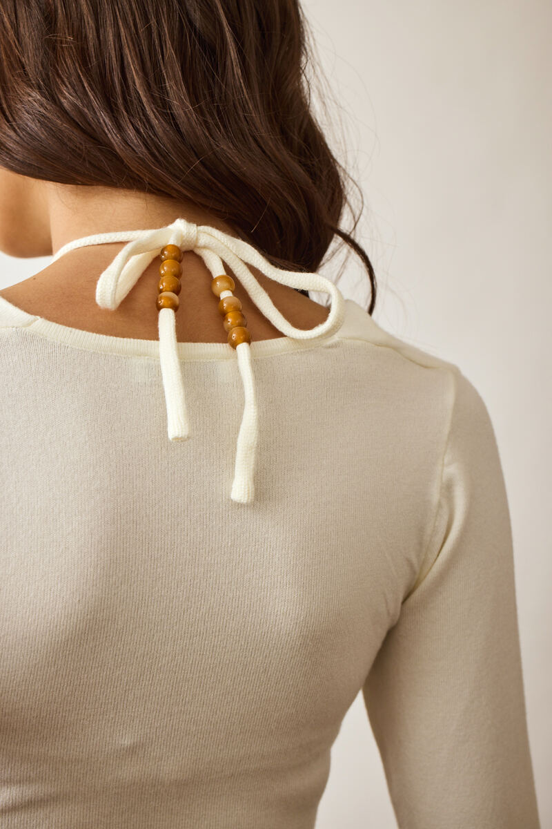 Maglia Con Pietrine panna|Colore:Panna