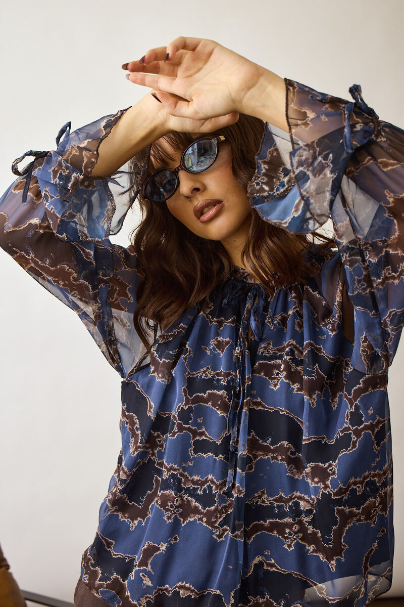 Blusa Camouflage Blu|Colore:Blu