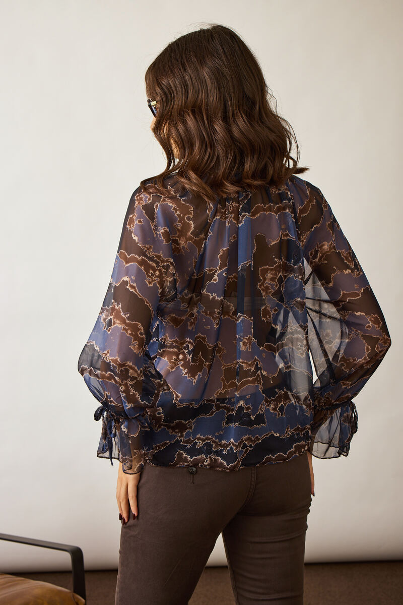 Blusa Camouflage Blu|Colore:Blu