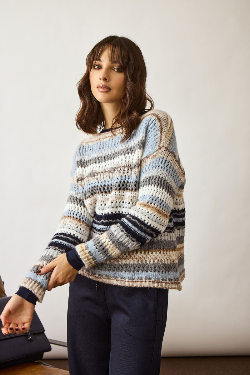 Pull Fasce Colorate celeste|Colore:Celeste