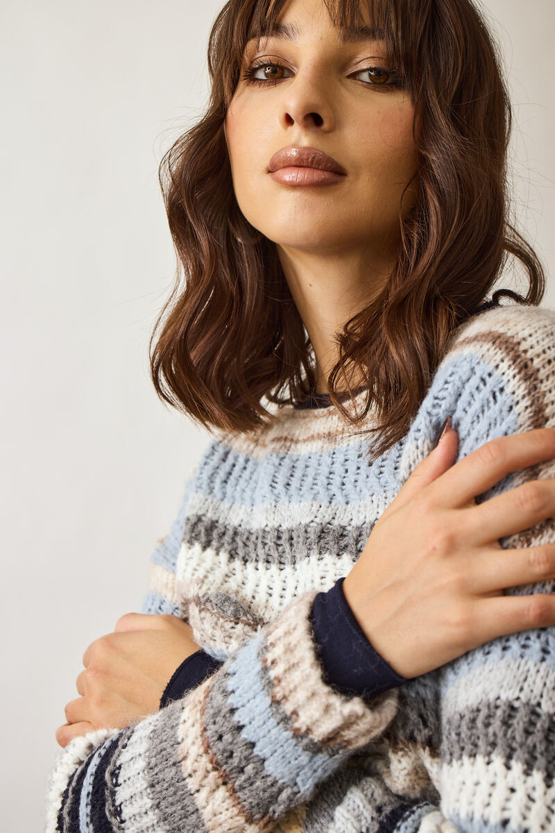 Pull Fasce Colorate celeste|Colore:Celeste