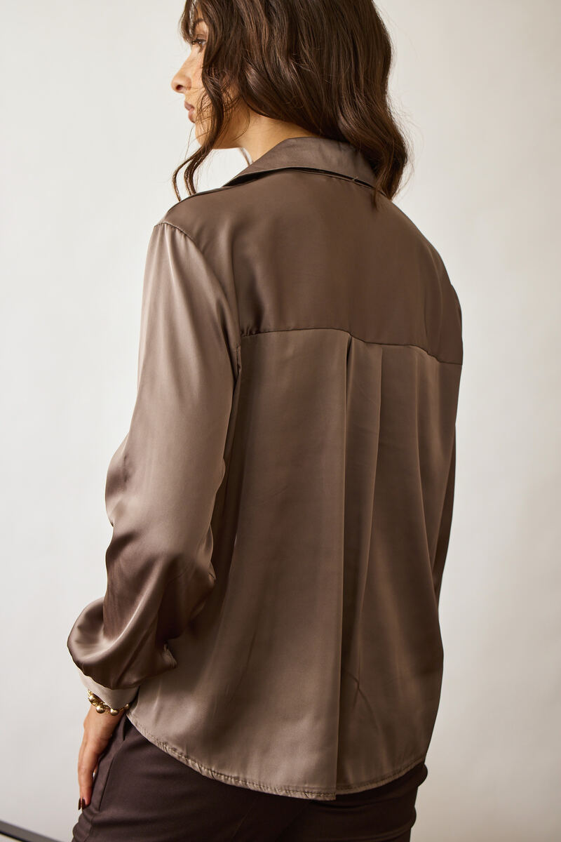 Blusa Con Pizzo fango|Colore:Fango
