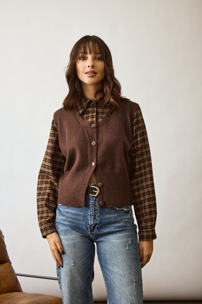 Camicia Con Gilet testa di moro|Colore:Testa di moro