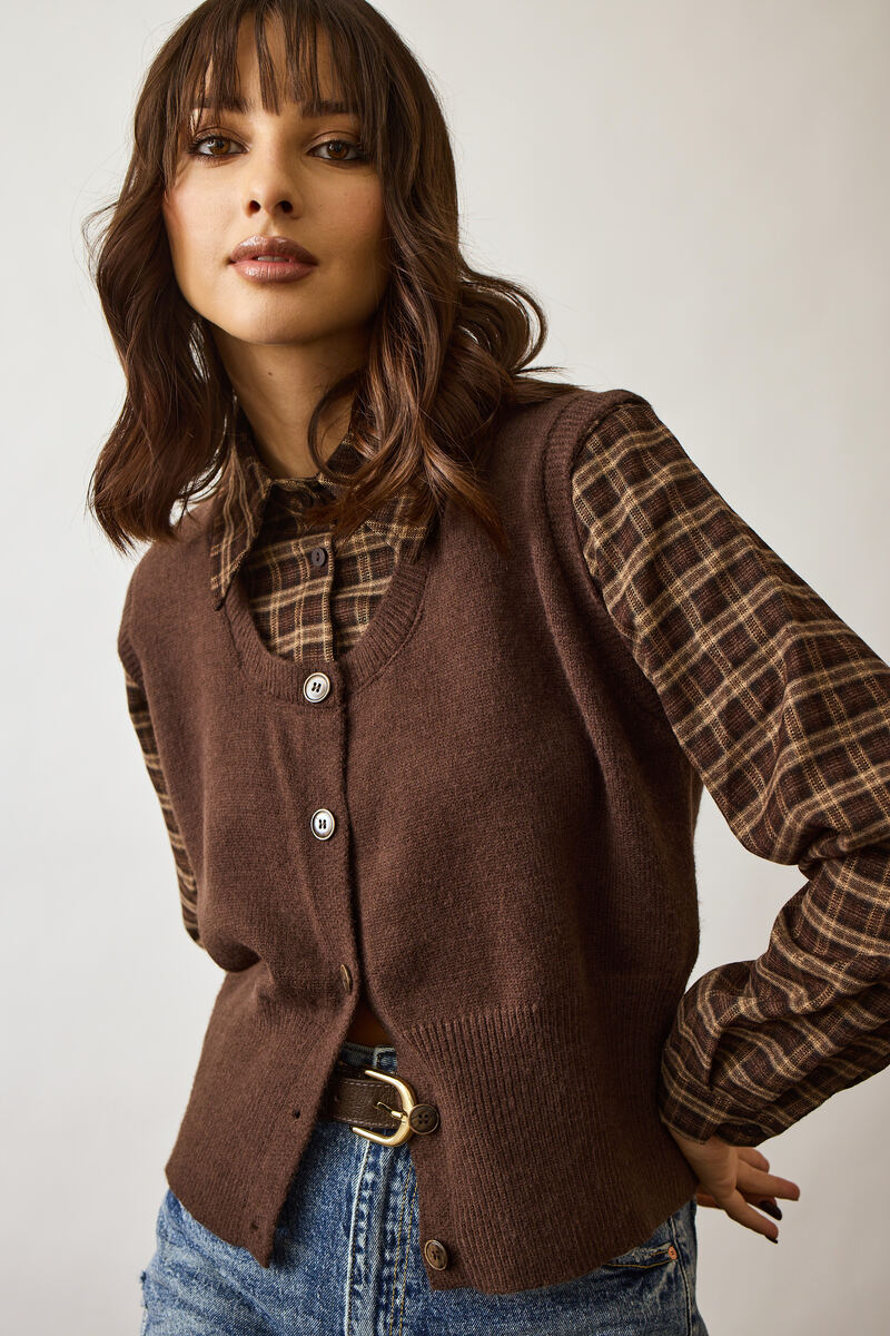 Camicia Con Gilet testa di moro|Colore:Testa di moro