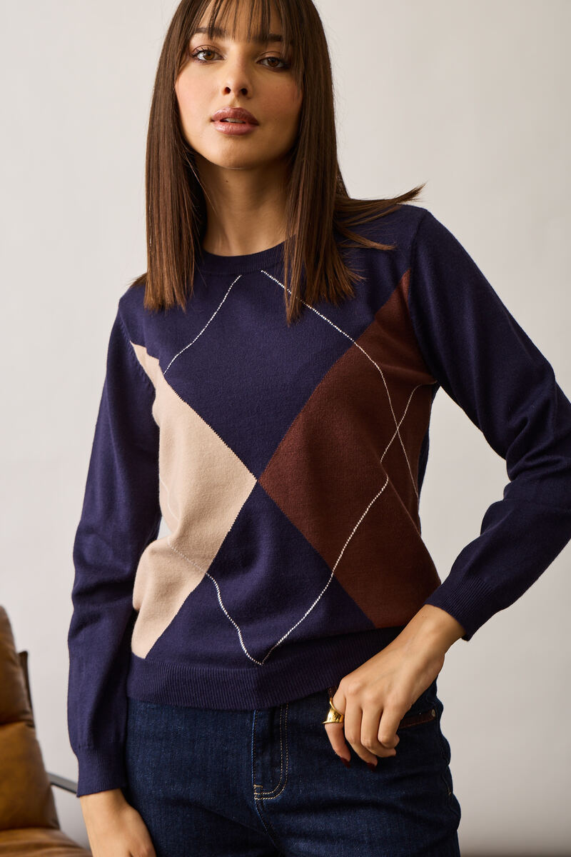 Maglia Rombi blu|Colore:Blu