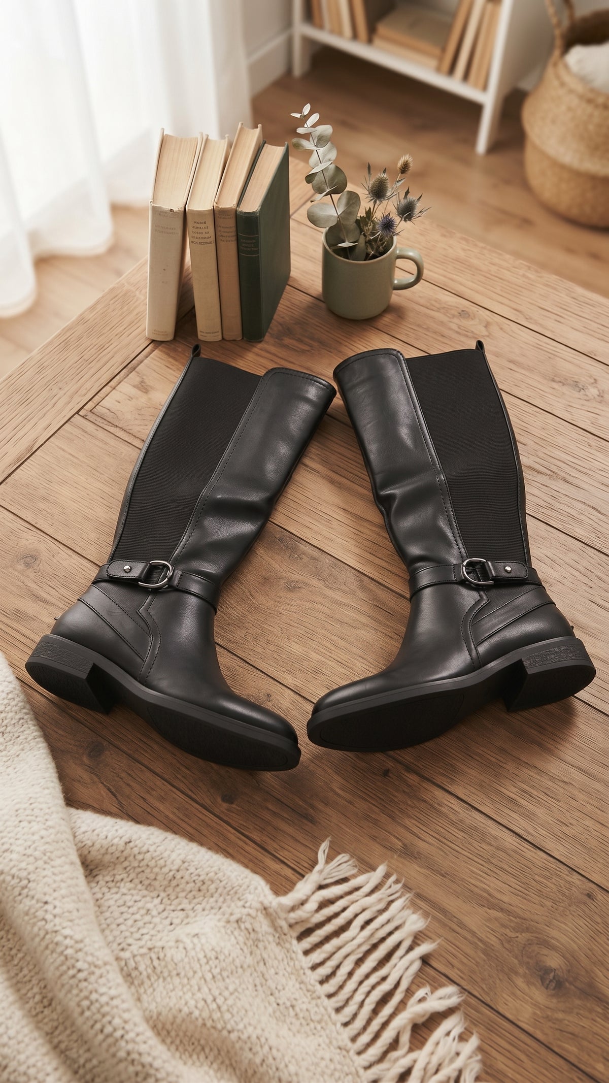 Stivale COn Elastico In Ecopelle nero|Colore:Nero