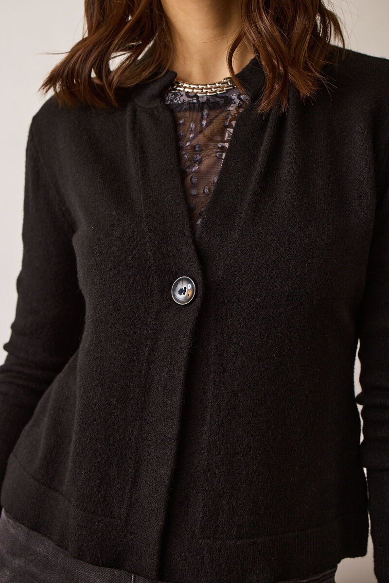 Cardigan Un Bottone Nero|Colore:Nero