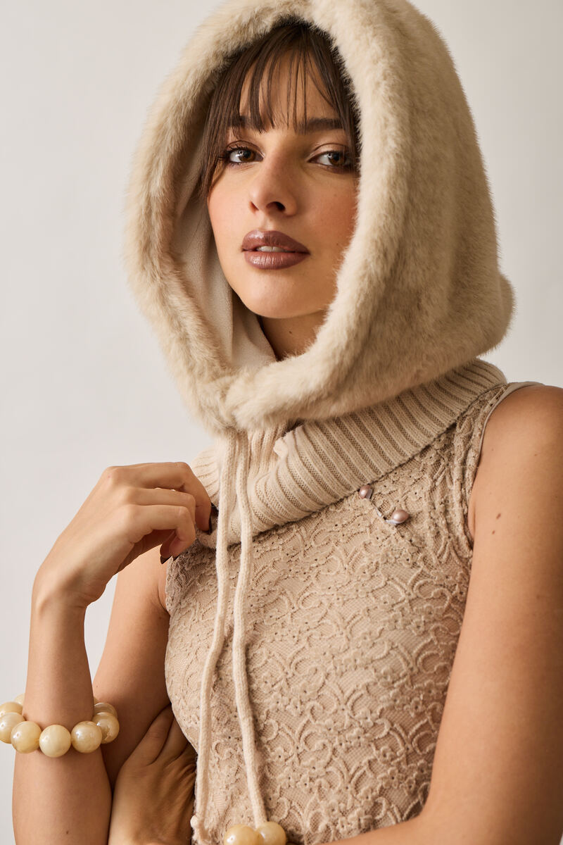 Balaclava Ecopelliccia beige|Colore:Beige