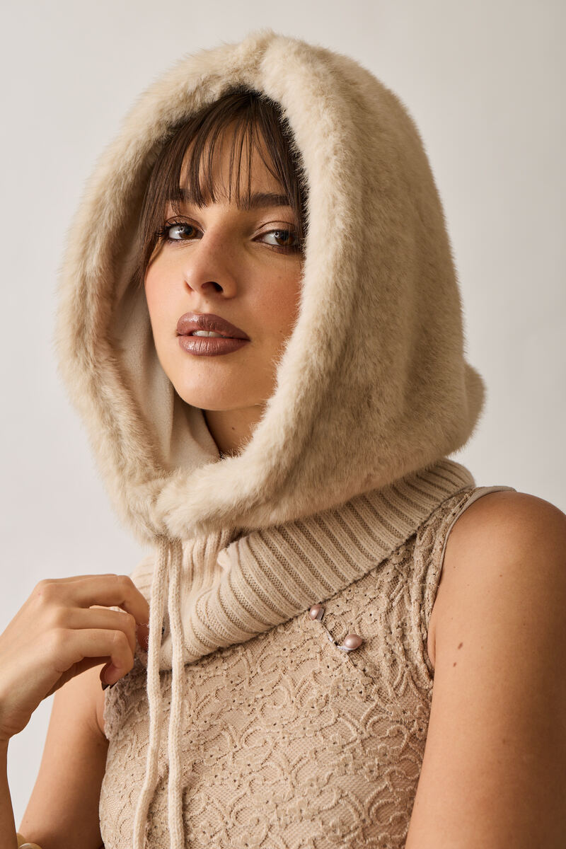Balaclava Ecopelliccia beige|Colore:Beige