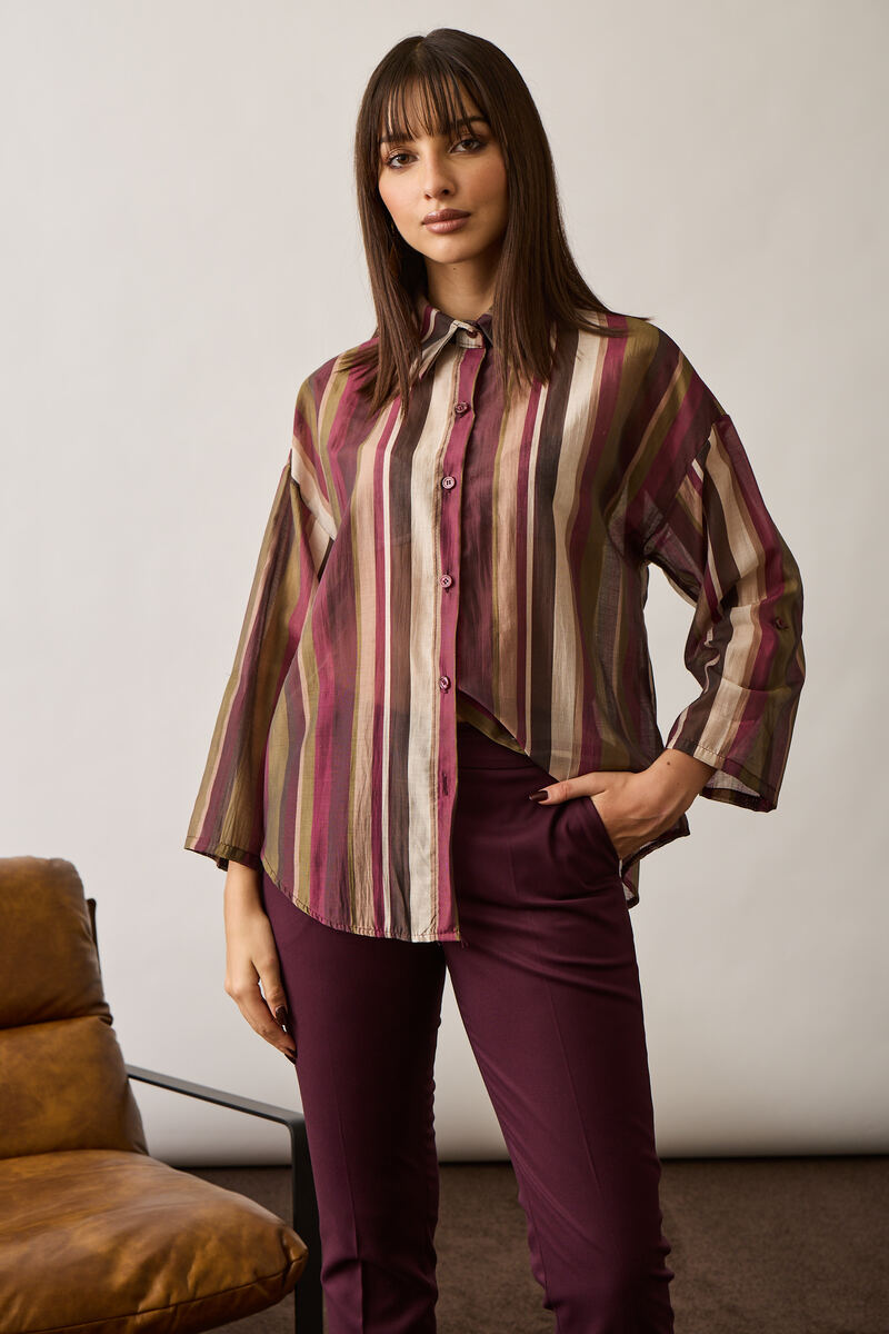 Camicia Righe testa di moro|Colore:Testa di moro