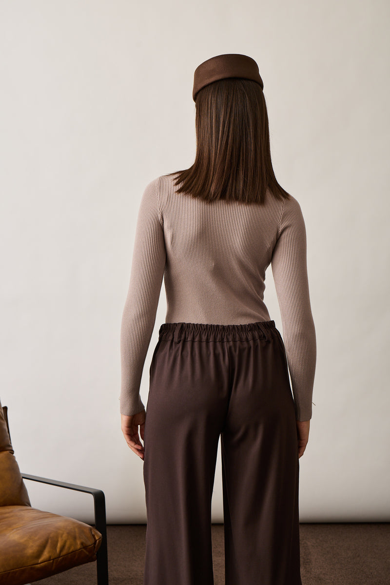 Maglia Costine Fiocco Fango|Colore:Fango