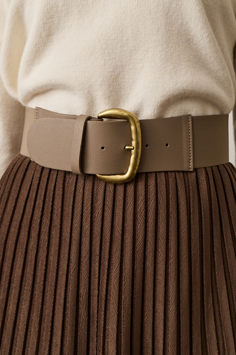 Cintura Elastico In Vera Pelle taupe|Colore:Taupe