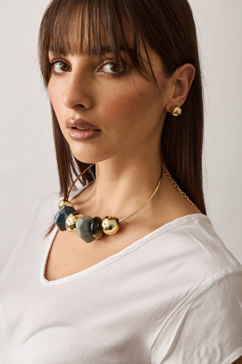 Parure Pietre E Sfere grigio|Colore:Grigio