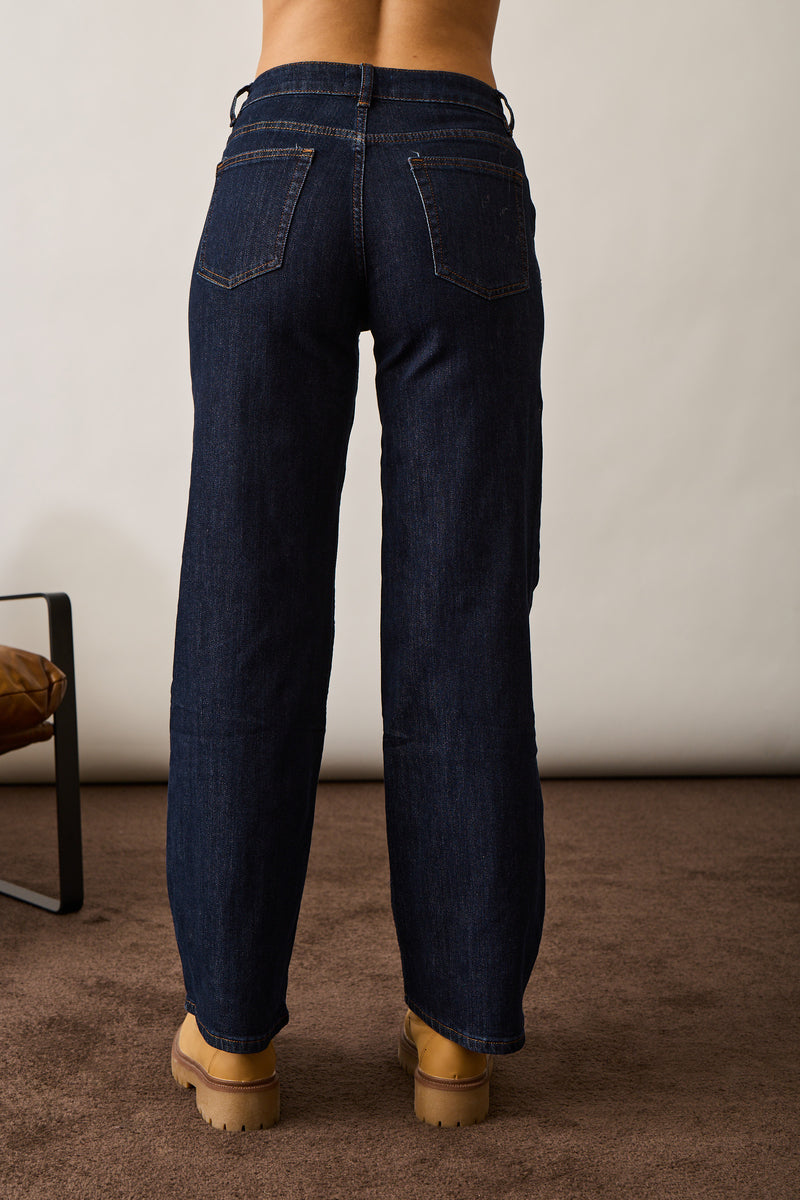Jeans Palazzo denim scuro|Colore:Denim scuro
