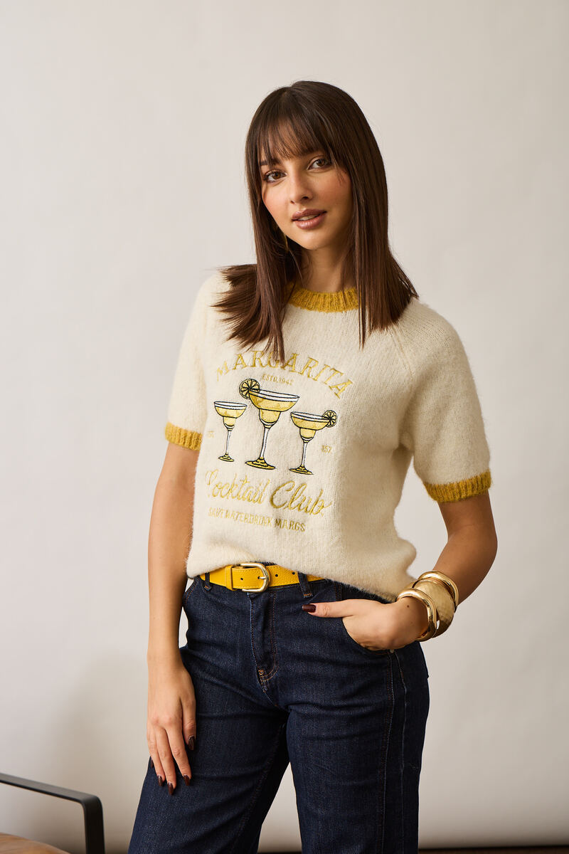 Pull Mezza Manica Margarita ocra|Colore:Ocra