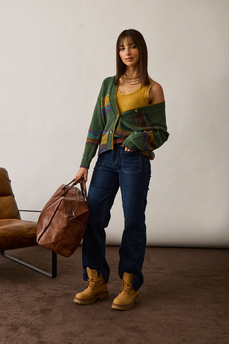 Jeans Con Tasche denim scuro|Colore:Denim scuro