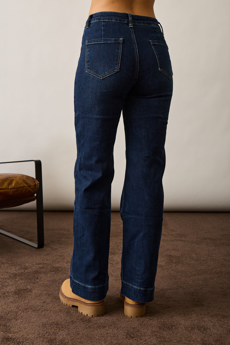 Jeans Con Tasche denim scuro|Colore:Denim scuro