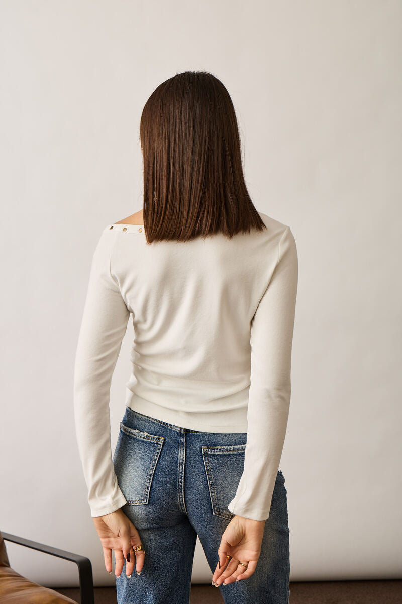 Maglia Borchie bianco|Colore:Bianco