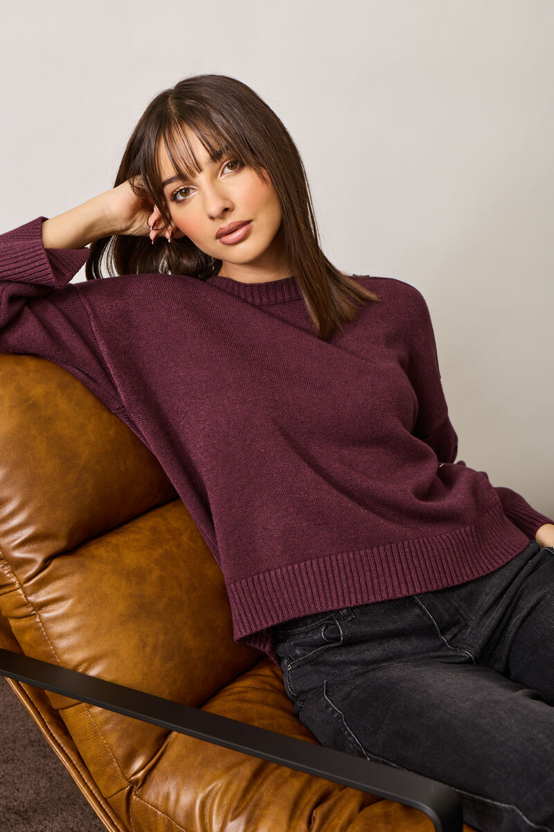 Pull Bottoni Su Spalla vinaccio|Colore:Vinaccio