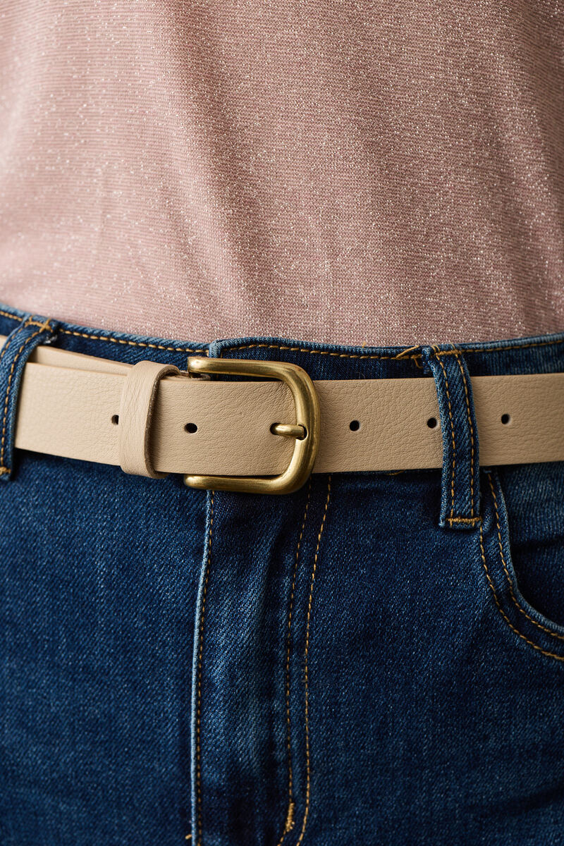 Cintura Basic Vera Pelle Latte|Colore:Latte