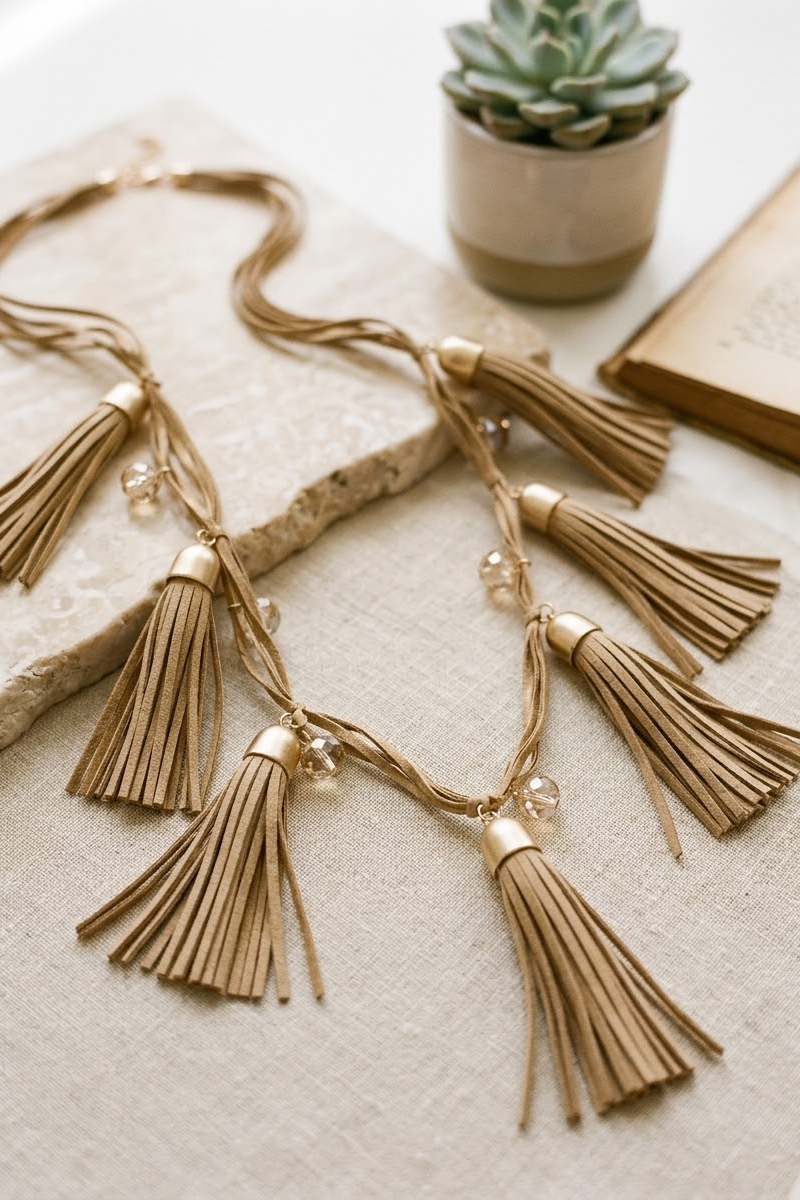 Collana Con Nappine Beige|Colore:Beige