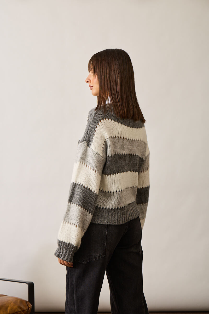 Pull Fasce Grigio|Colore:Grigio