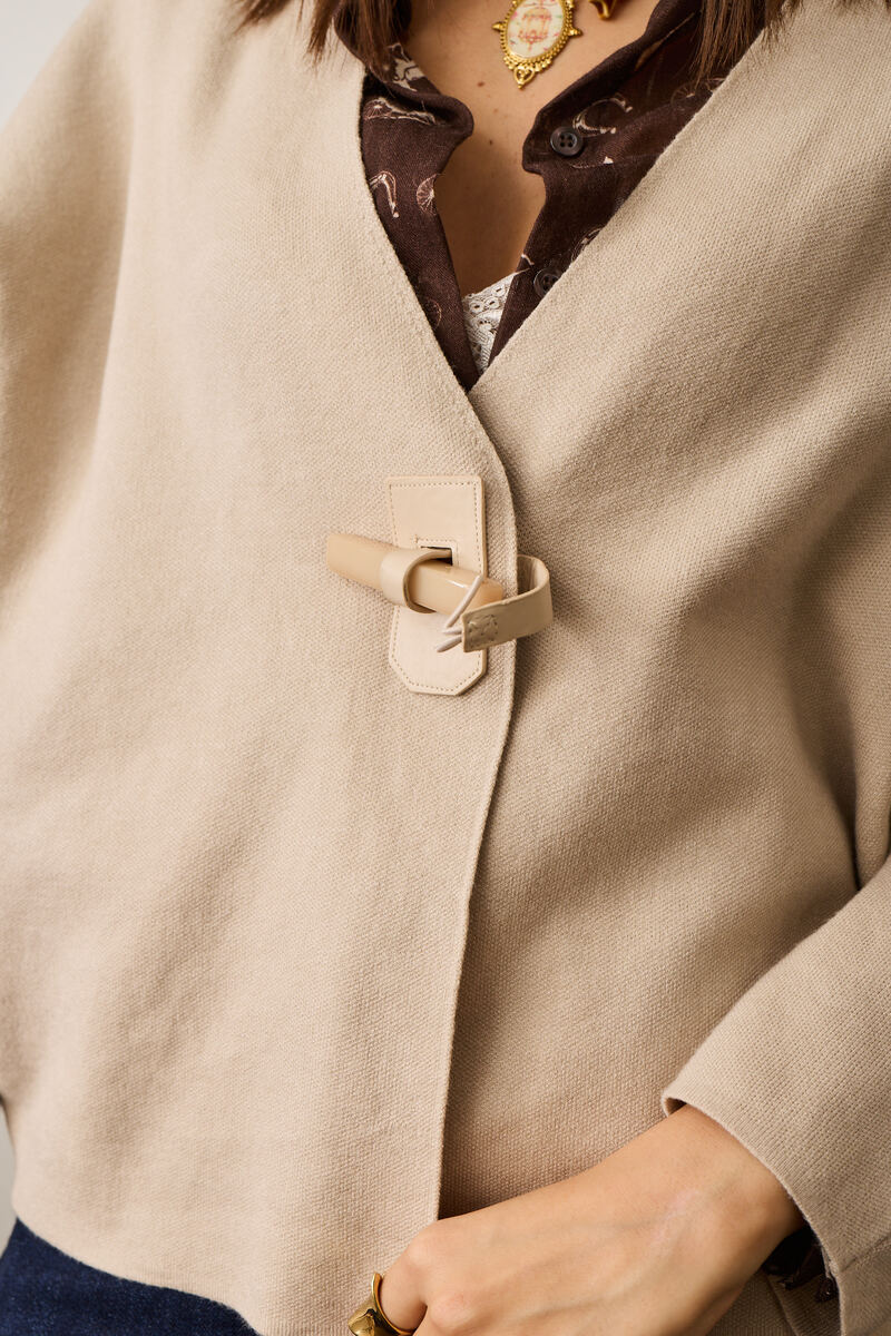Cardigan Con Chiusura Fibbia Beige|Colore:Beige