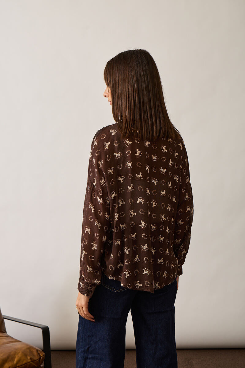 Camicia Horses testa di moro|Colore:Testa di moro