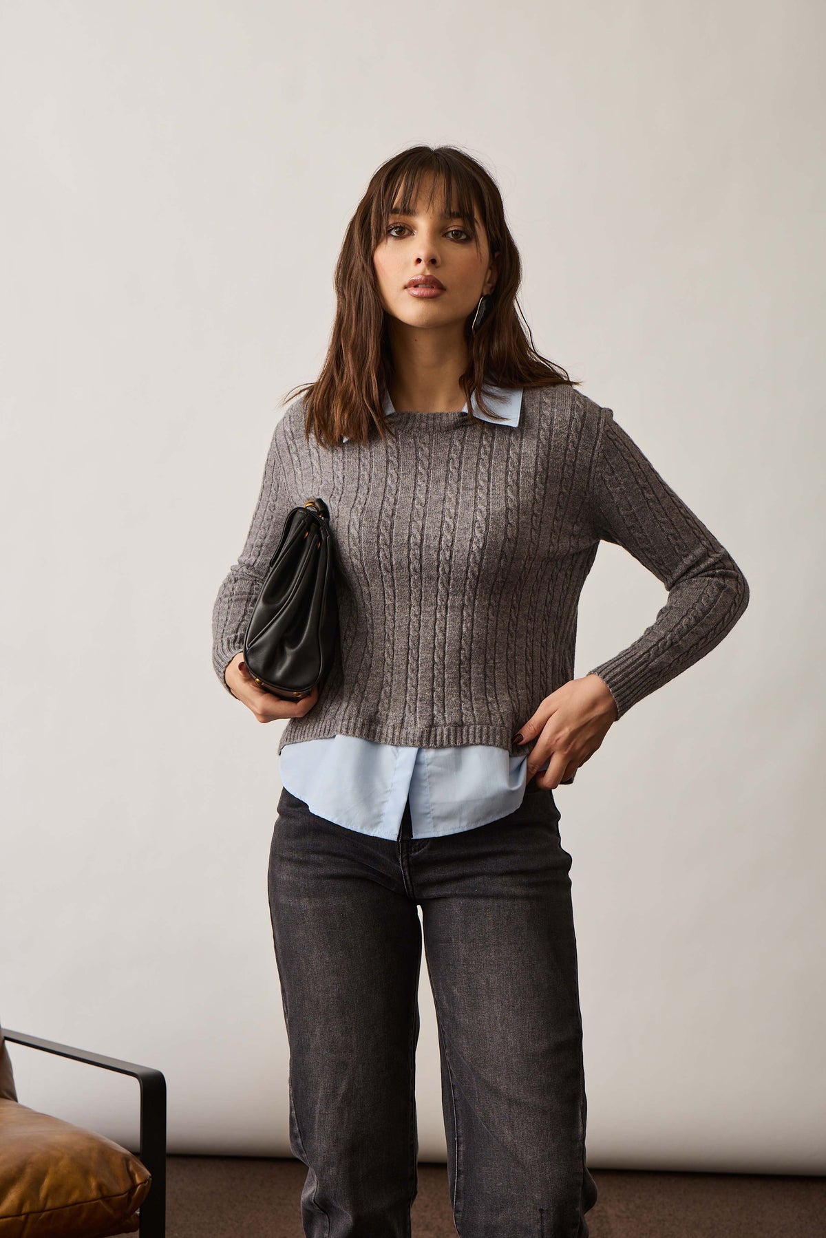 Pull Camicia grigio|Colore:Grigio