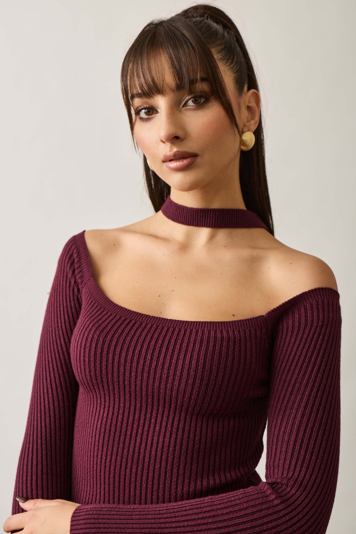 Maglia Costine borgogna|Colore:Borgogna