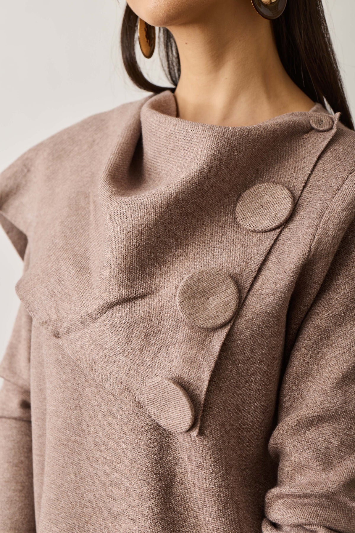 Pull Bottoni Fango|Colore:Fango