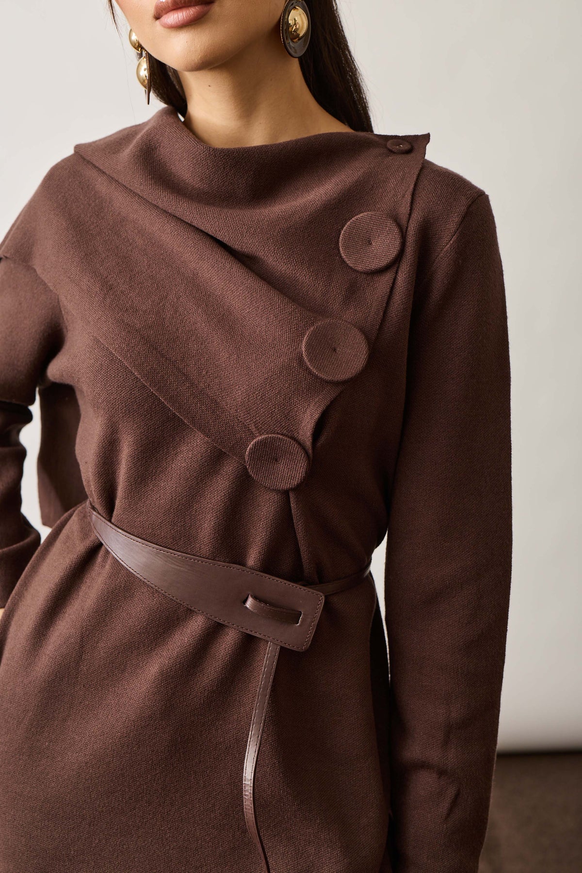 Pull Bottoni Cacao|Colore:Cacao