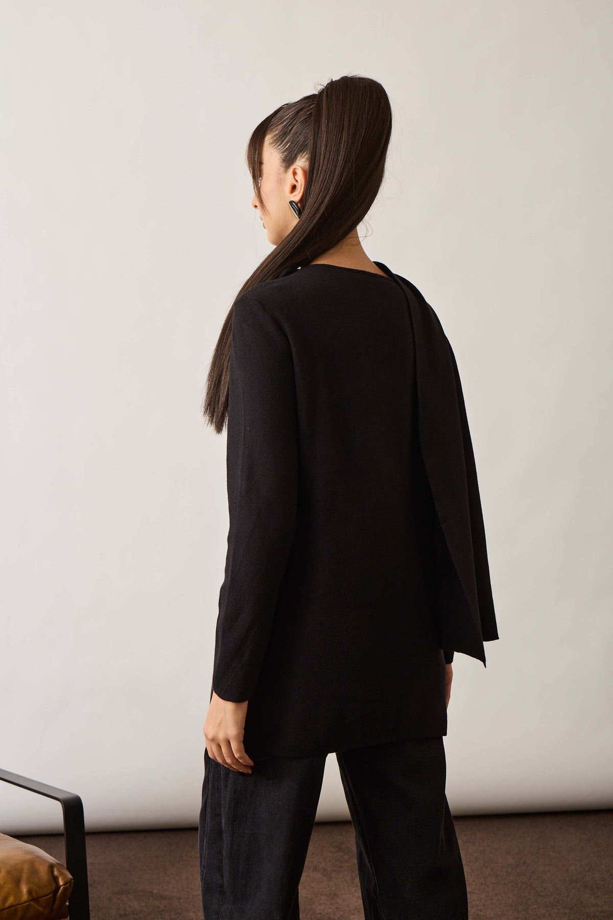 Pull Bottoni Nero|Colore:Nero