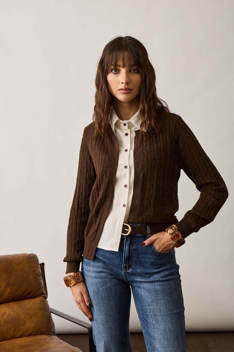 Camicia Combinata Cardigan testa di moro|Colore:Testa di moro