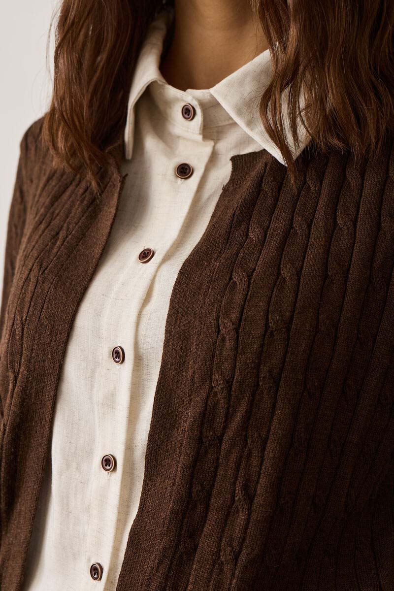 Camicia Combinata Cardigan testa di moro|Colore:Testa di moro