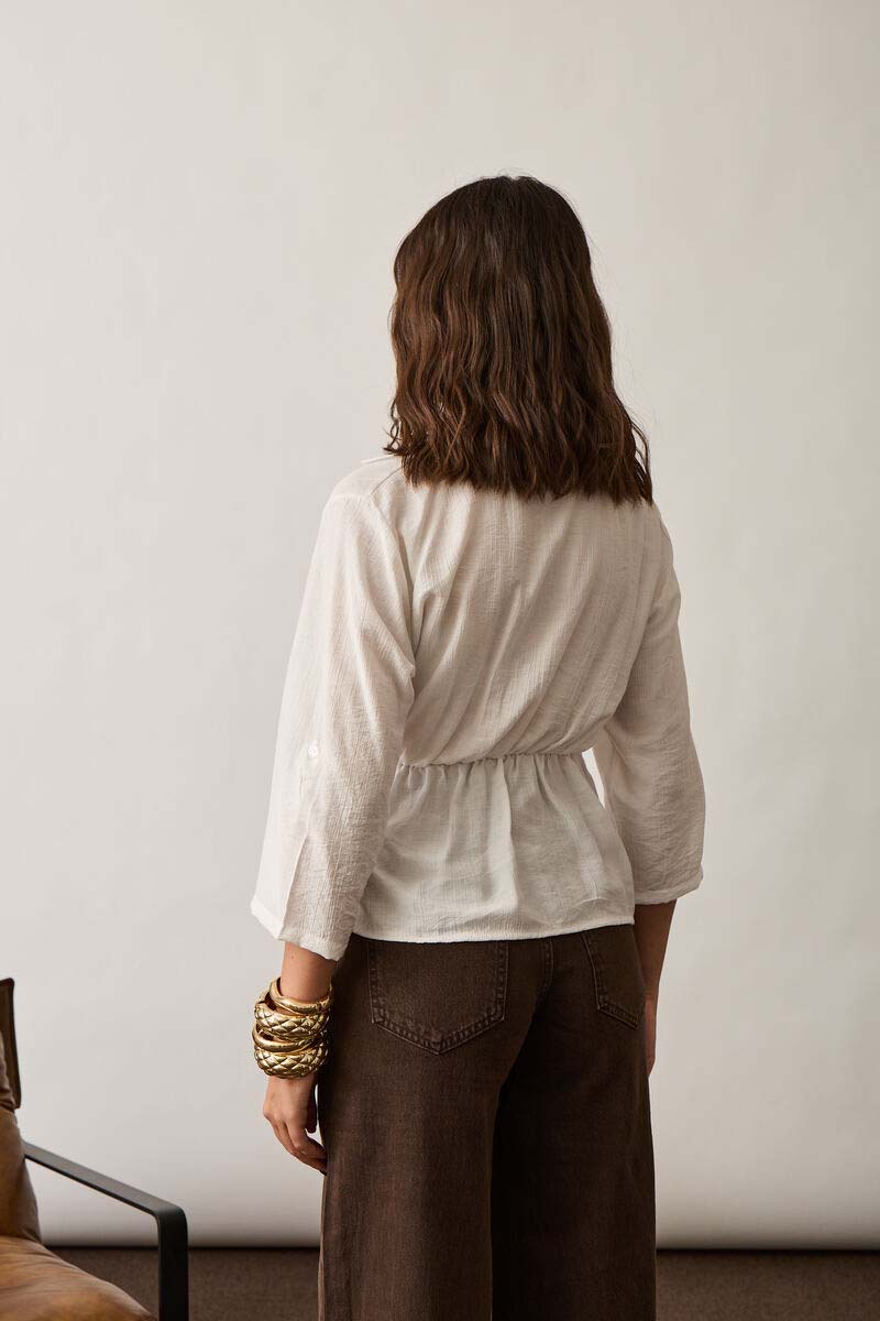 Camicia Fiocco Laterale bianco|Colore:Bianco