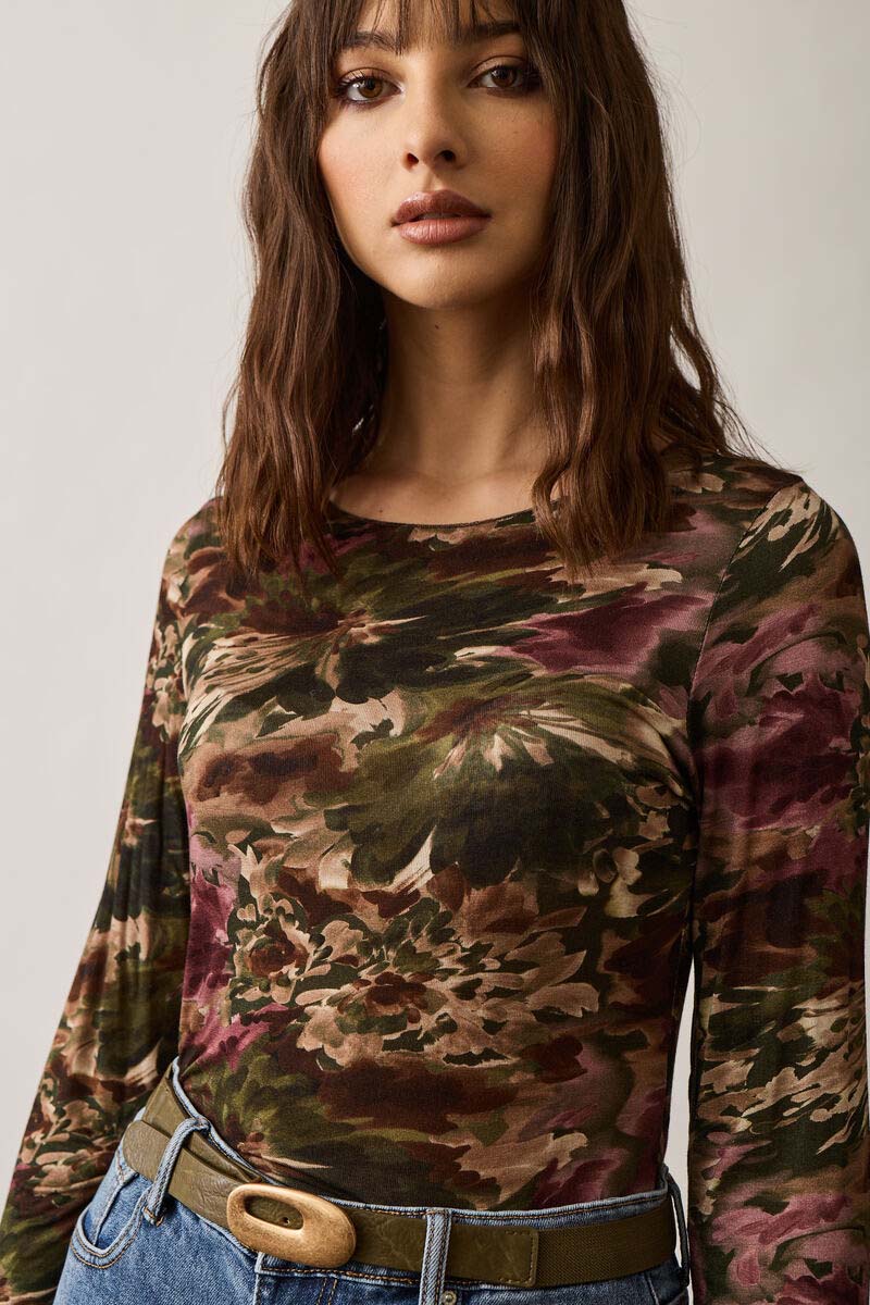 Maglia Fantasia Astratta verde militare|Colore:Verde militare