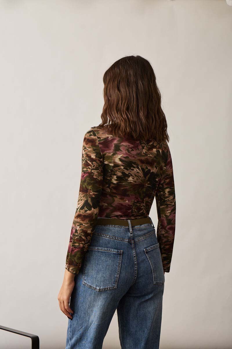 Maglia Fantasia Astratta verde militare|Colore:Verde militare