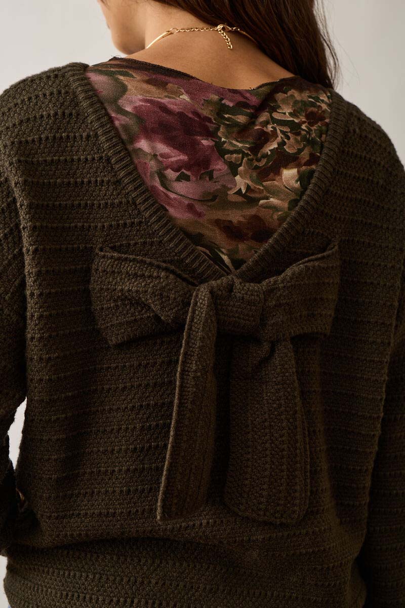 Pull Con Fiocco verde militare|Colore:Verde militare