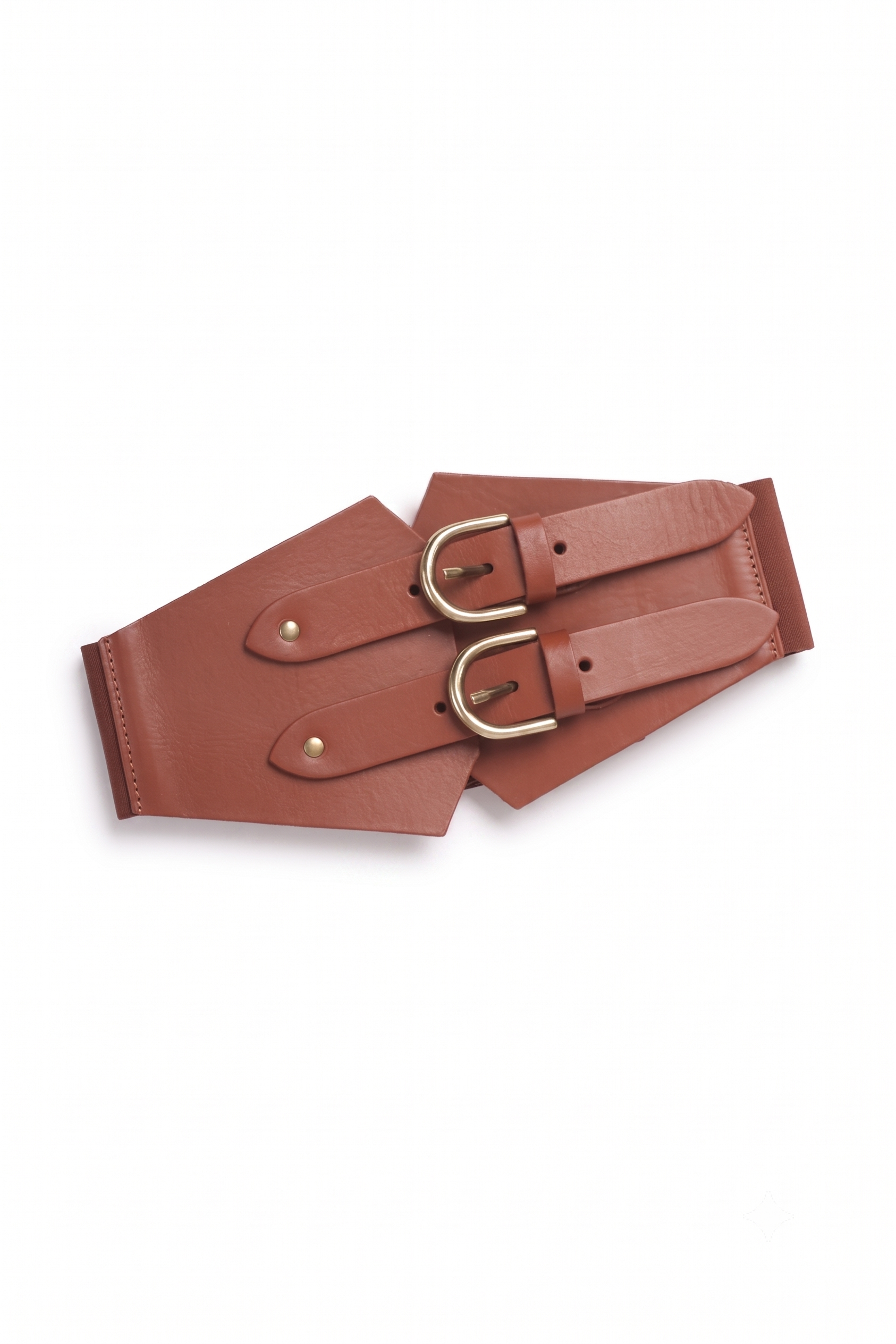 Cintura Bustier Doppia Fibbia Cuoio
