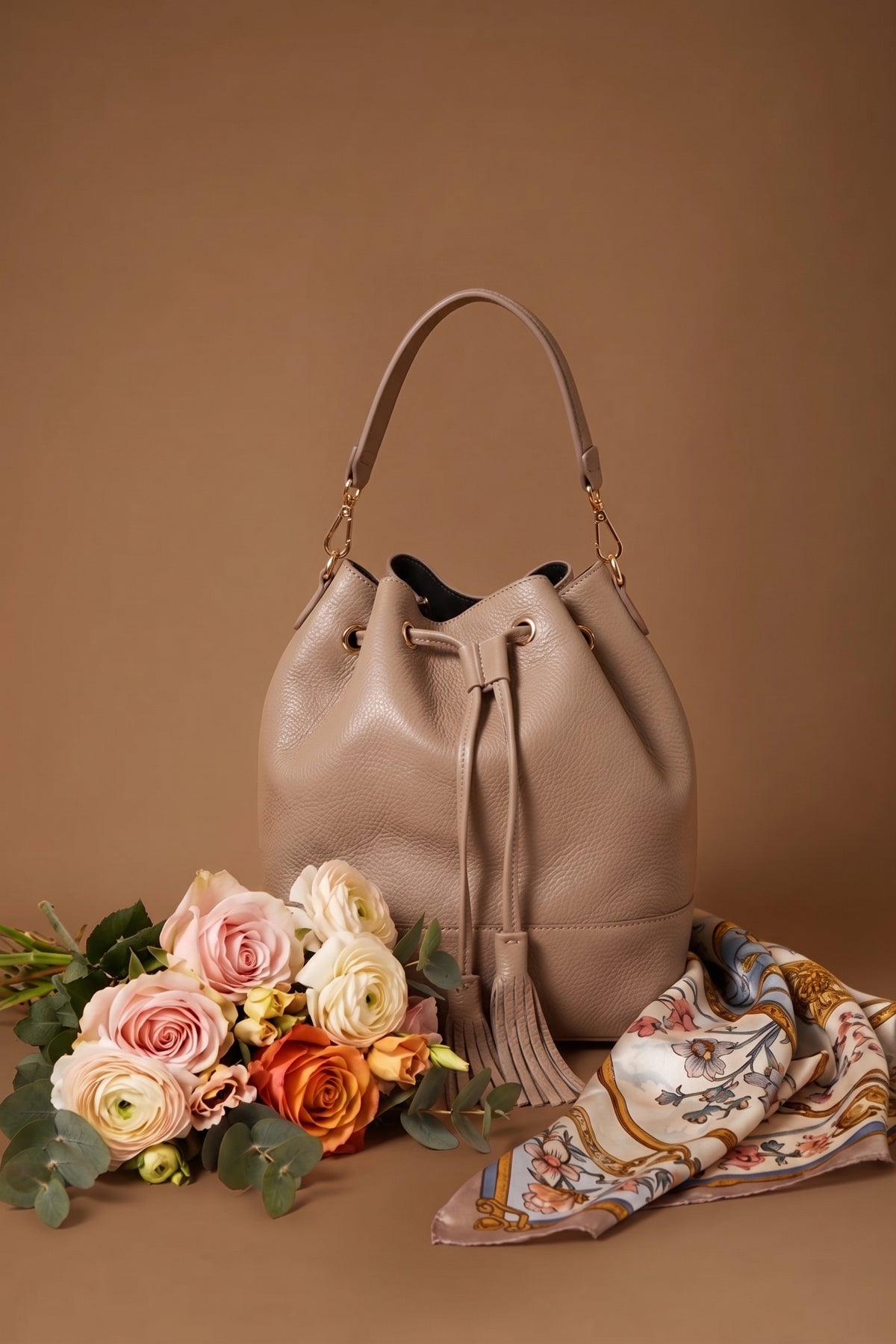 Secchiello In Pelle taupe