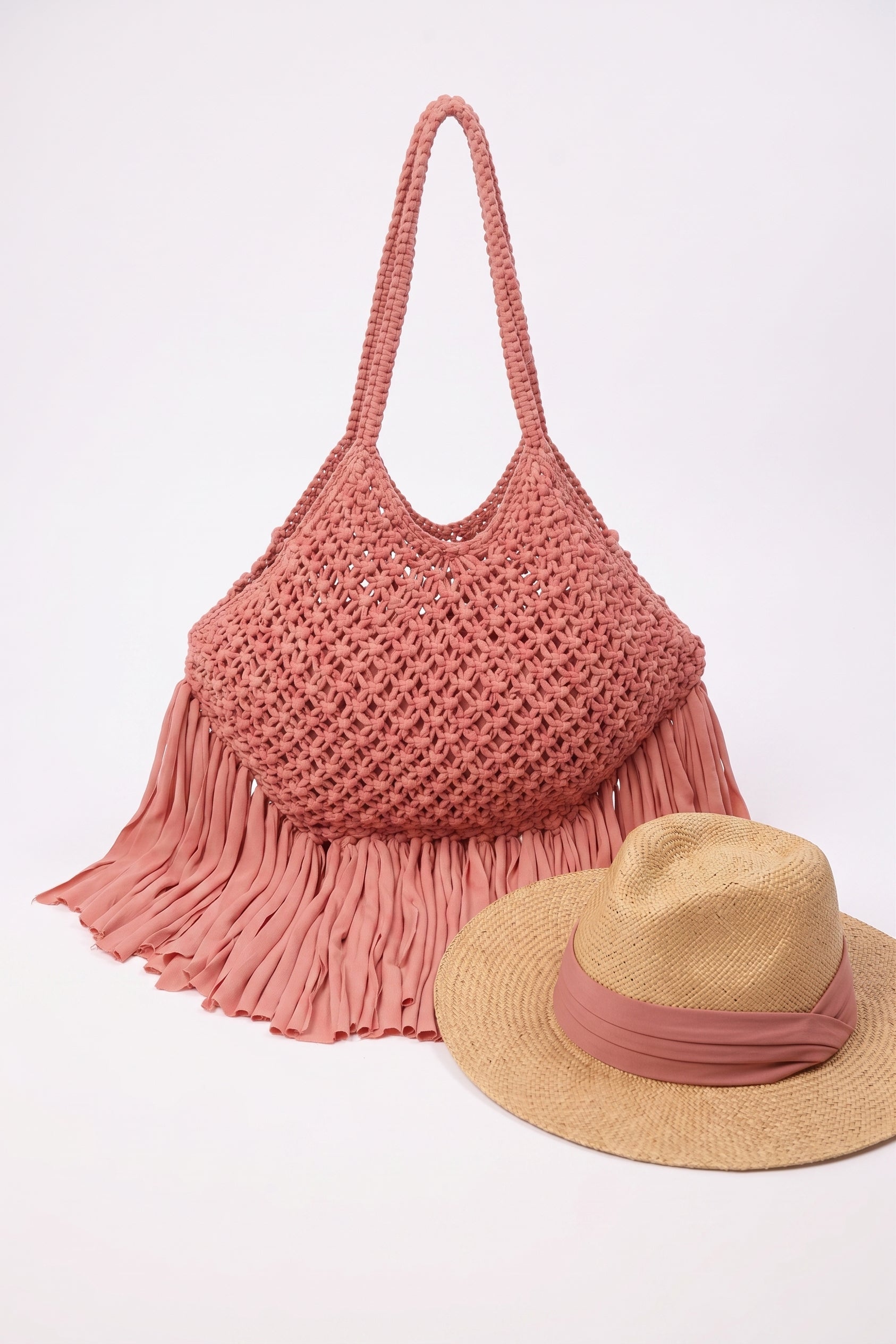Borsa Crochet Rosa