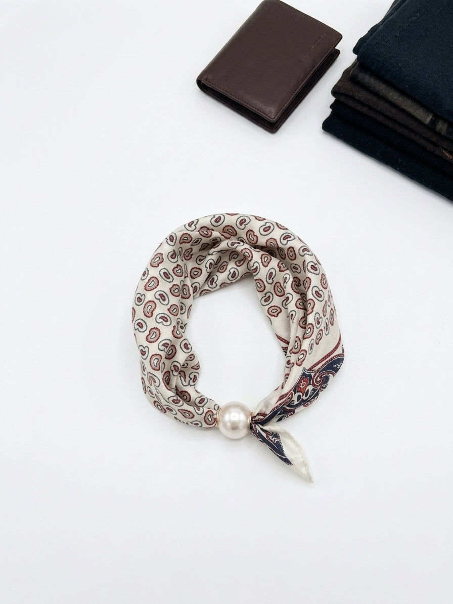 Foulard Mini Paisley Beige