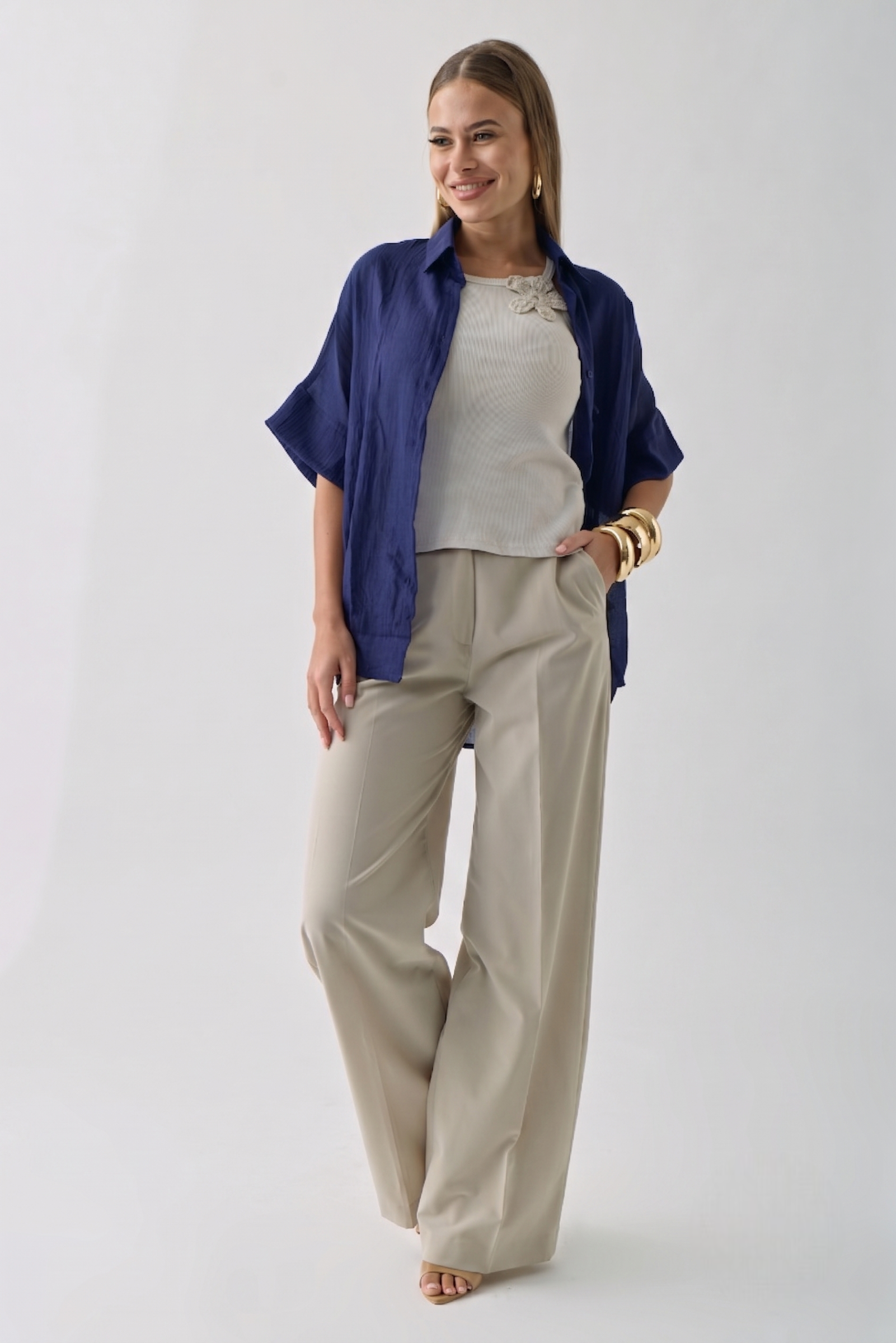 Pantalone Office Gesso