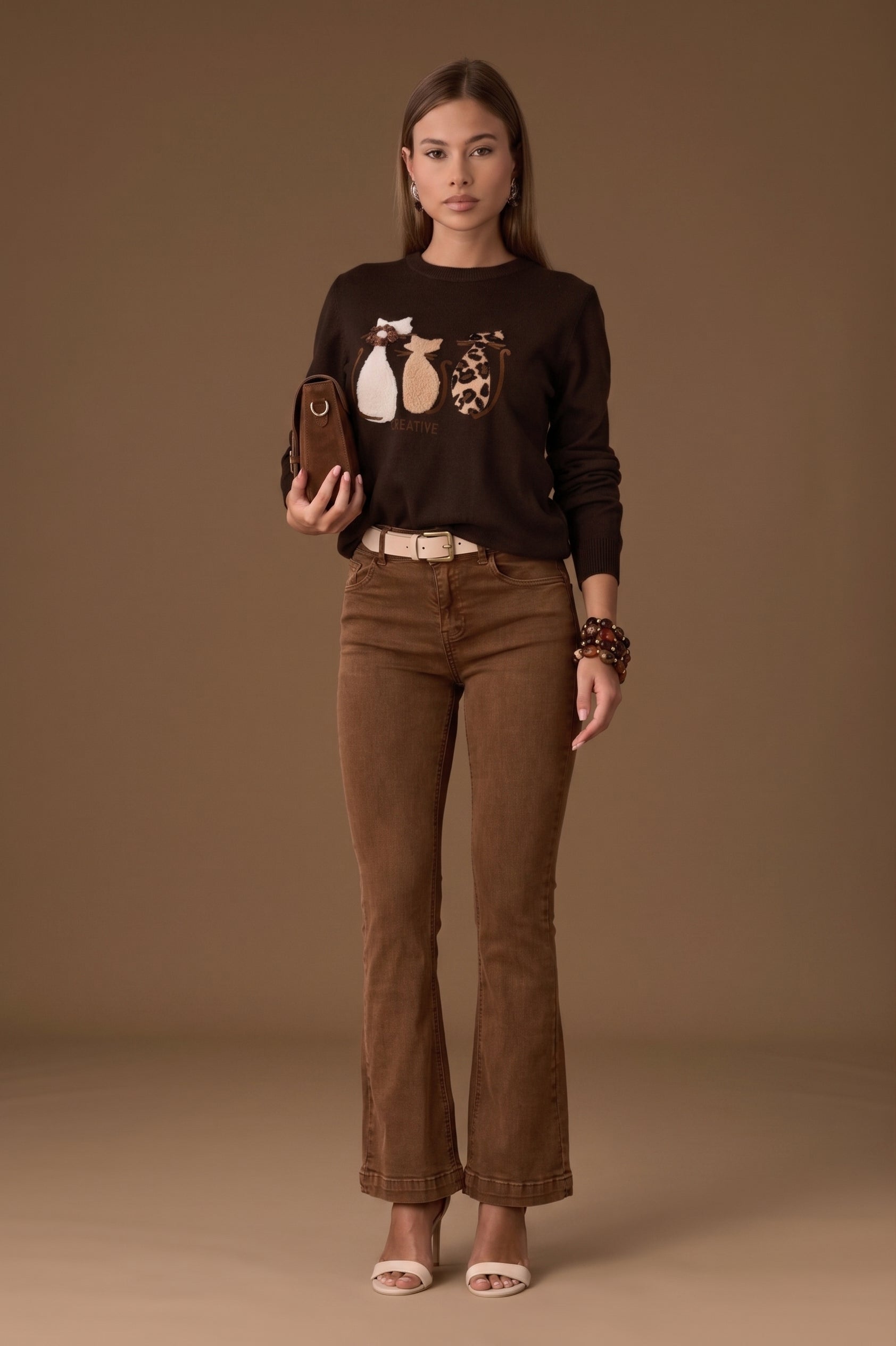 Pantalone Zampa Fascia Tabacco