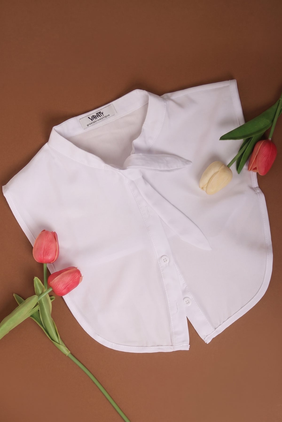 Collo Camicia Fiocco Bianco