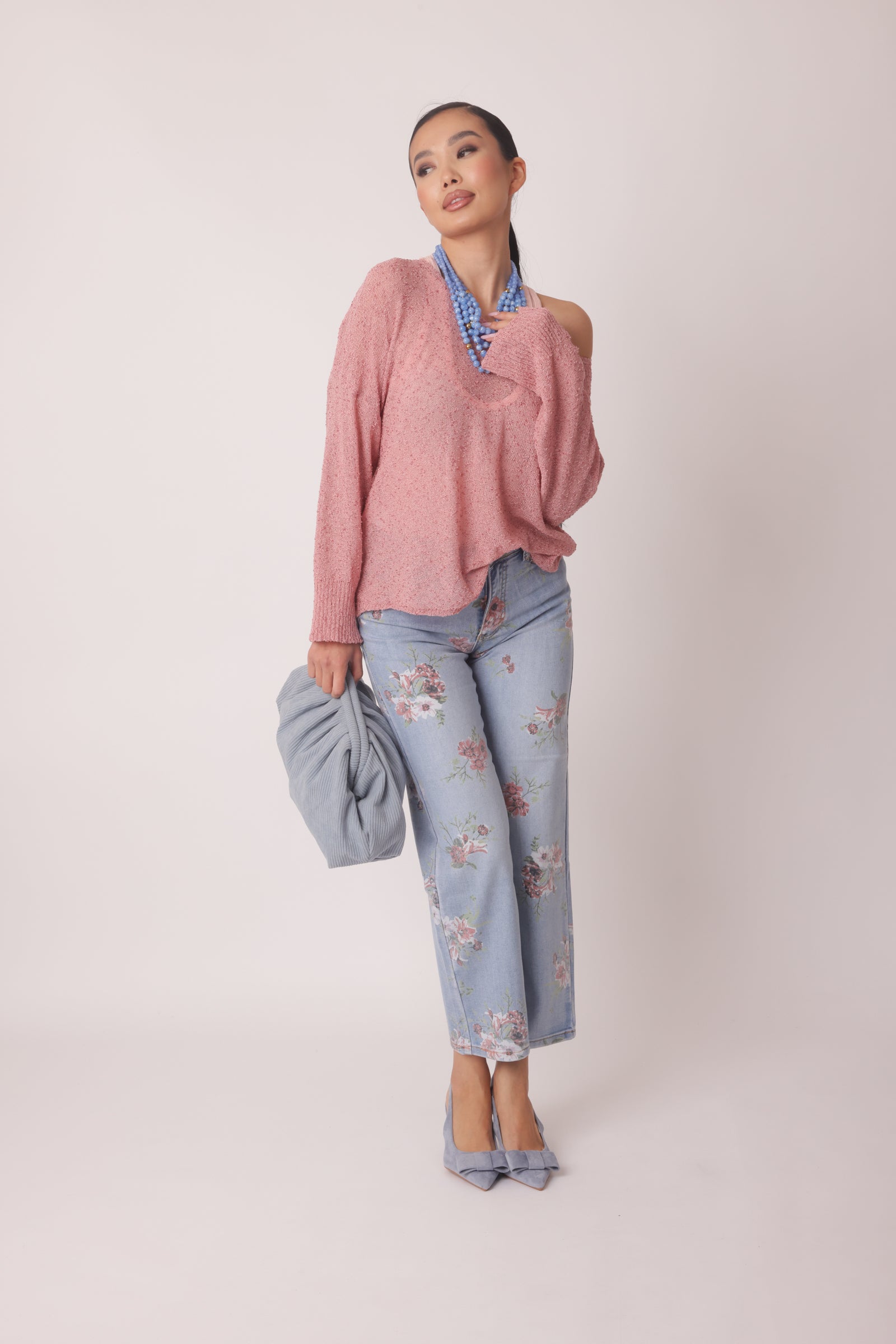 Jeans Fiori Denim Chiaro