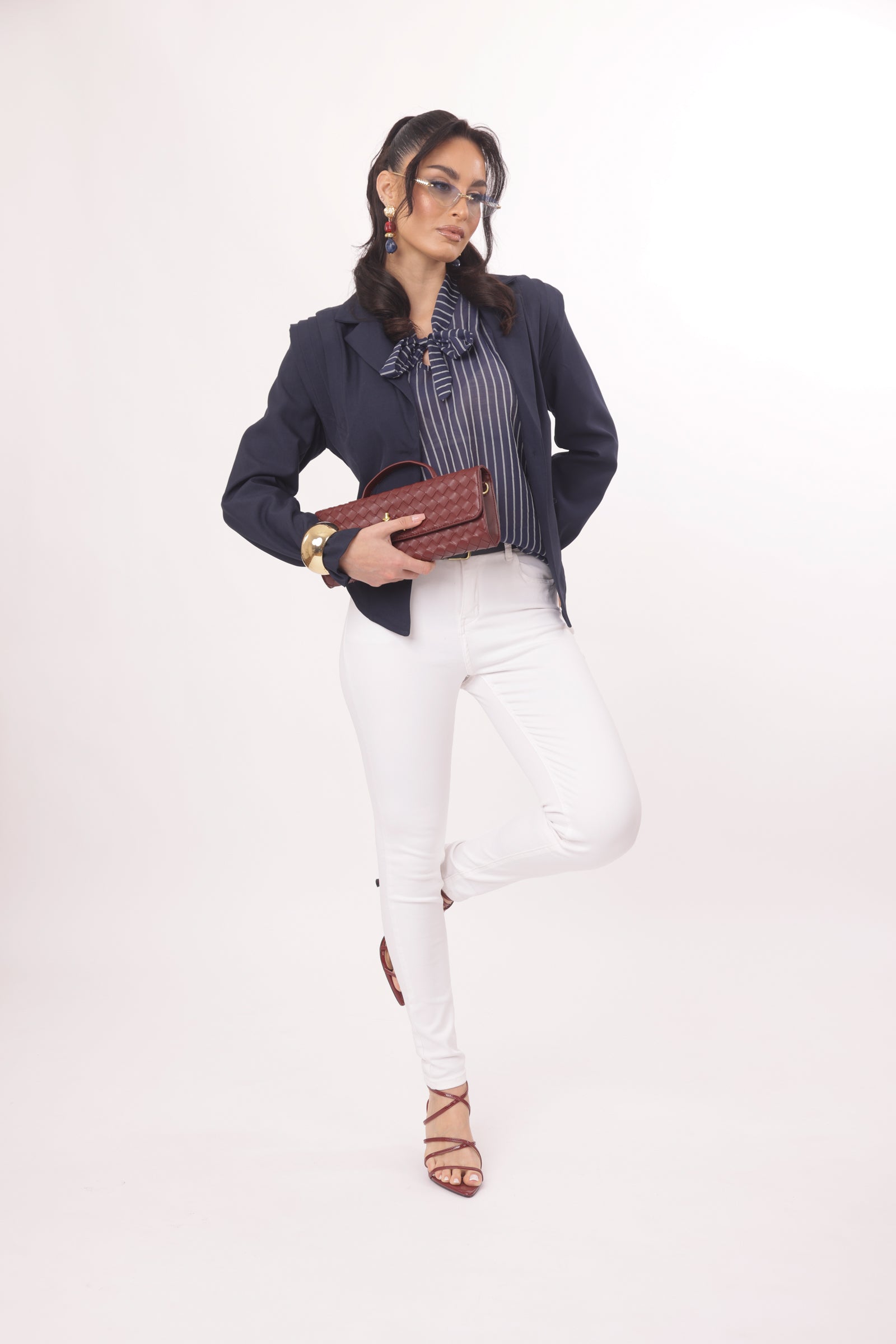 Pantalone Skinny Colorato Bianco