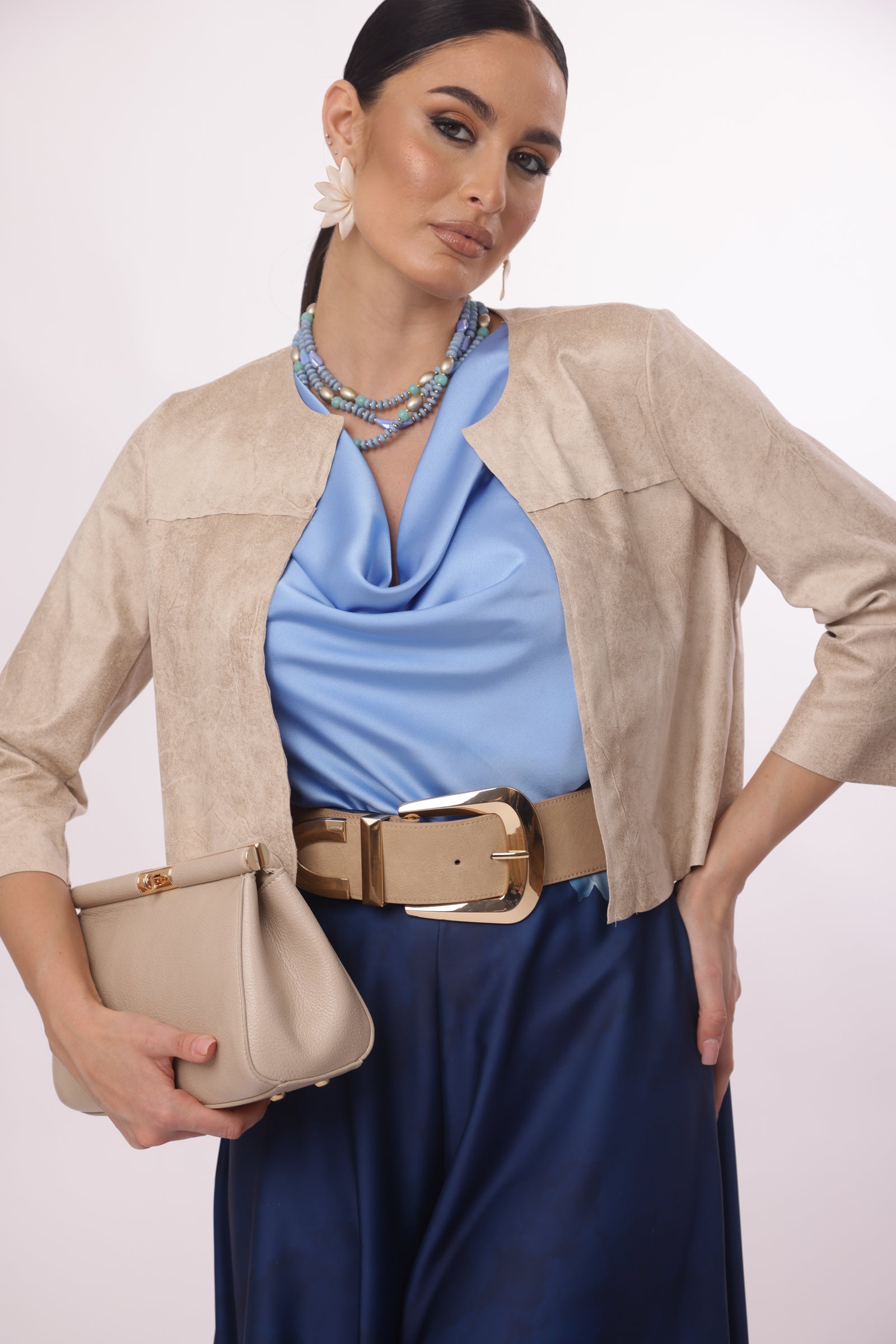 Bolerino Corto Nabuk Beige